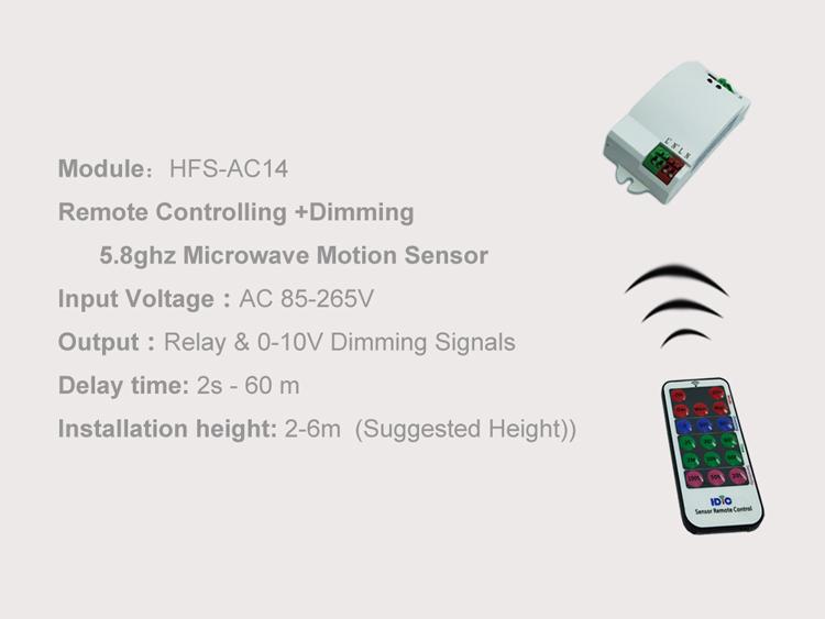 Dimming Smart 5.8G Remote Controlling Microwave Radar Motion Sensor  3