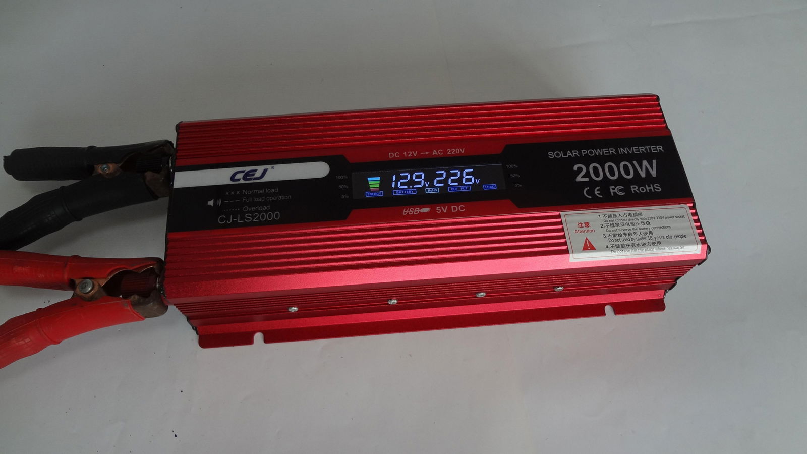 2000W Power Inverter manufacturer with LCD Display 4 USB and 2 Socket 5