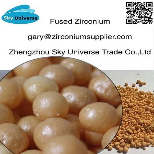 Fused Zirconia beads and powder for refractory