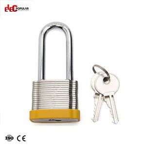 51mm Laminated Steel Shackle Safety Padlocks EP-8563   Metal Body Padlock