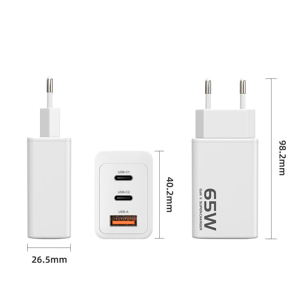 65w GaN PD3.0 fast speed power charger multi-usb-c for phones, laptops 2