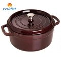 Cookware Pan Pot Majolica Brown Cast Iron Enamel Frit 301A 4