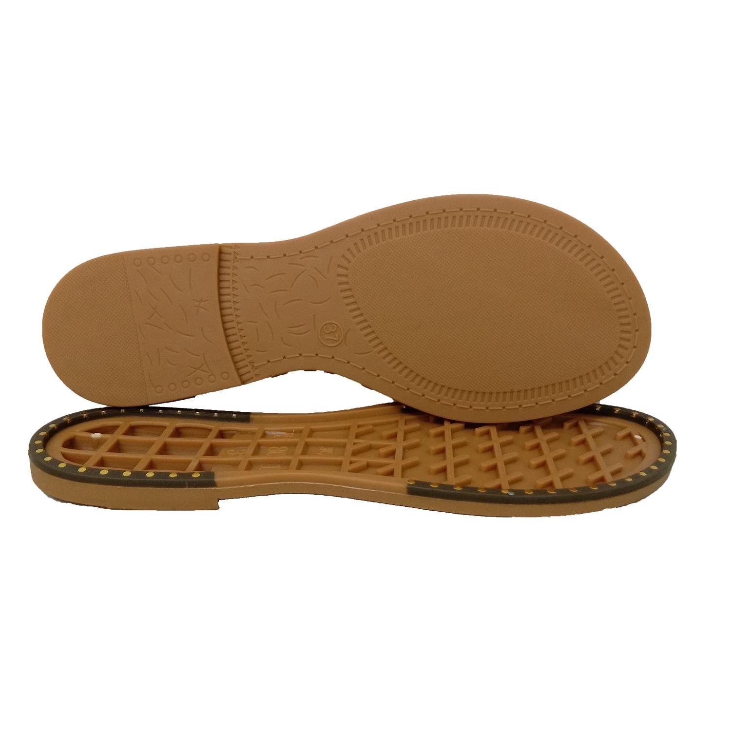 cheap price PVC TPR flat sole for ladies sandals 3