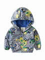 Autumn Allover Print Toddler Little Boy Hooded Jacket