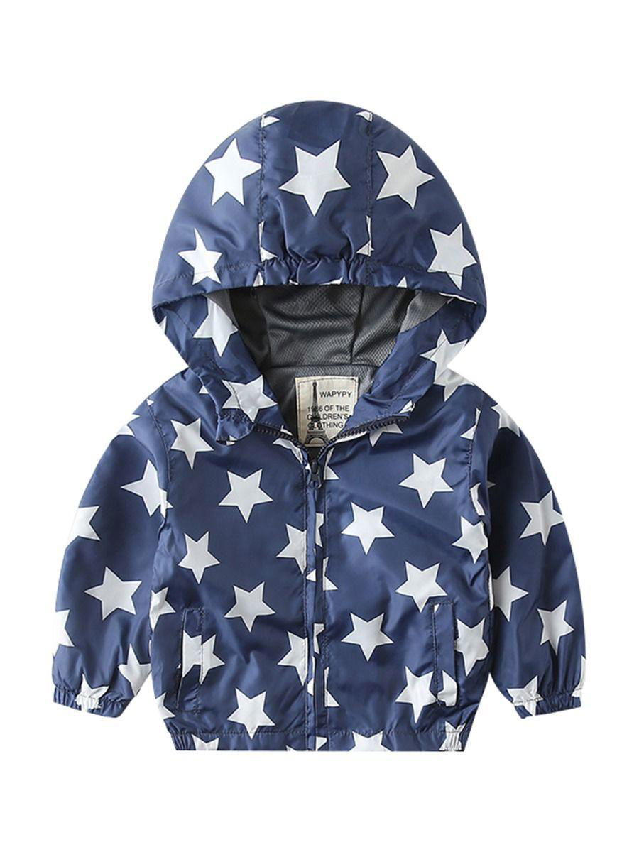 Autumn Allover Print Toddler Little Boy Hooded Jacket 5