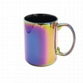 High quality multicolor ceramic electroplated mug -16oz