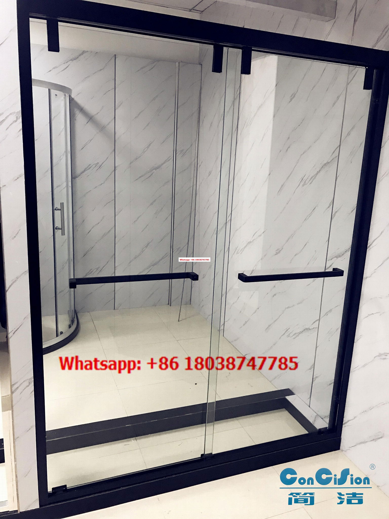 SUS304 Shower door shower screen shower enclosure shower room in black color 5