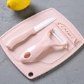 Hot Selling PP Handle Non-slip Fruit Ceramic Knife +Peeler+cutting board 3