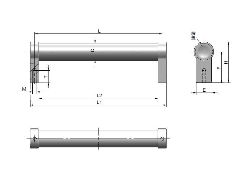 TANJA L12鋁合金機床設備把手 聚酰氨基亞光飾面機械設備拉手 2