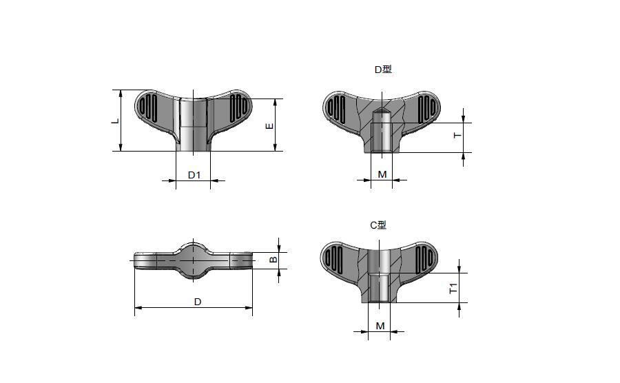 TANJA T58 SUS304 Nut-shaped Wing Knob  2