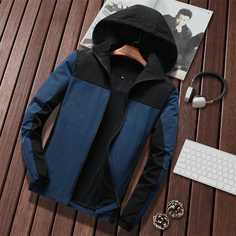 Outdoor Windproof Elastic Sports Softshell Men Jacket With Cap  2