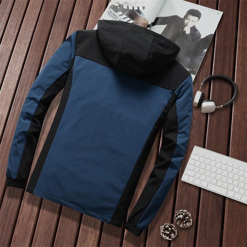 Outdoor Windproof Elastic Sports Softshell Men Jacket With Cap  4