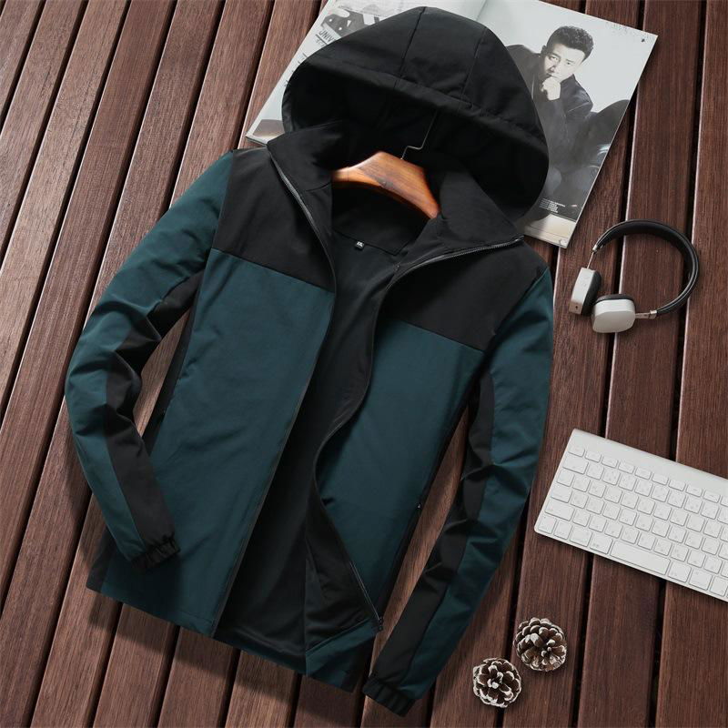 Outdoor Windproof Elastic Sports Softshell Men Jacket With Cap  5