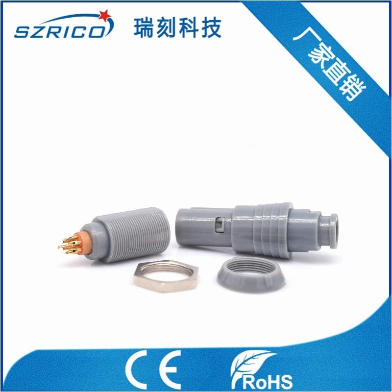 廠家直銷塑料0P3芯/pin/孔插頭插座微型血氧探頭圓形連接器灰10MM 4