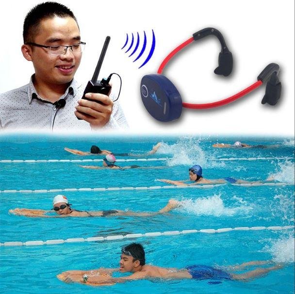 Learn to swim wireless talking headset swimming teaching training coaching  2