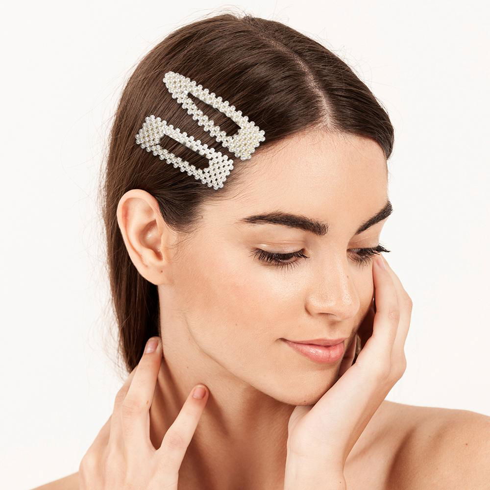 Pearls Hair Clips Pins Decorative Wedding Bridal Party Hair Barrette Styling 5