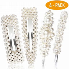 Pearls Hair Clips Pins Decorative Wedding Bridal Party Hair Barrette Styling