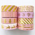 Beautiful Decoration Custom Printed Gold Foil Masking Washi Tape