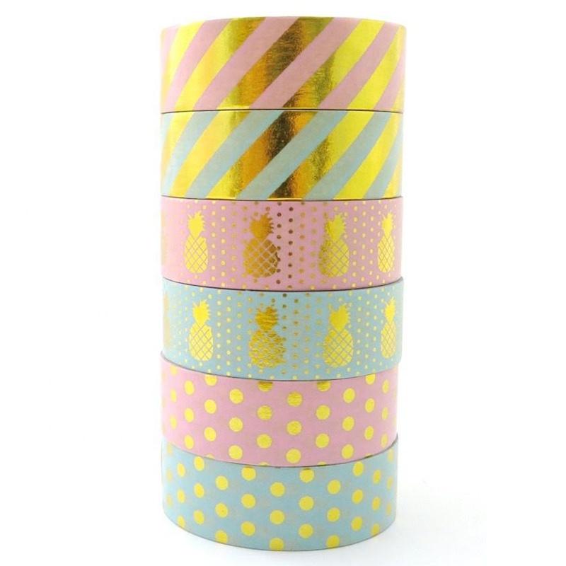 Beautiful Decoration Custom Printed Gold Foil Masking Washi Tape 3