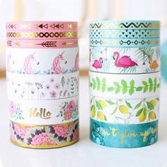 Wholesale Beautiful Custom Printed Gold Foil Washi Tape