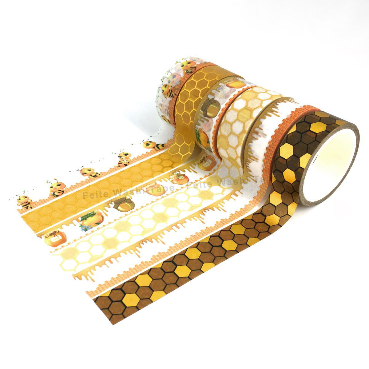 Beautiful Custom Design Gold Foil Tape Washi Paper Sticker 4