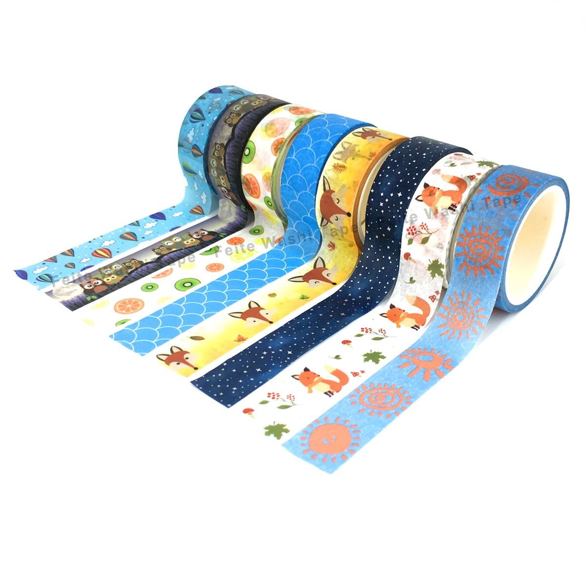 Free Sample Colorful Decorative Custom Printed CMYK Washi Tape