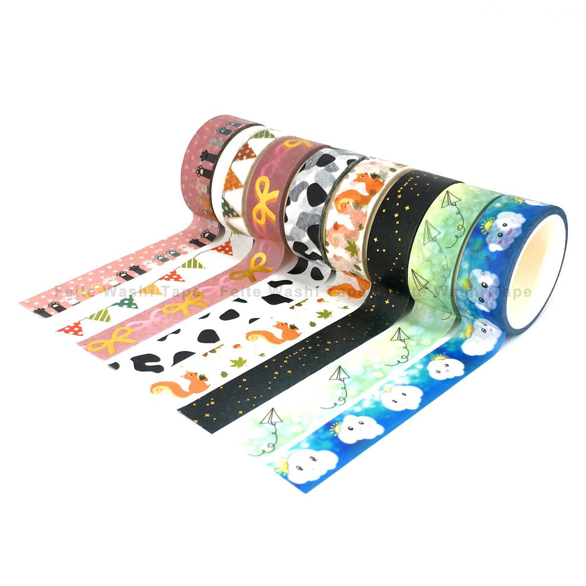 Free Sample Colorful Decorative Custom Printed CMYK Washi Tape 3