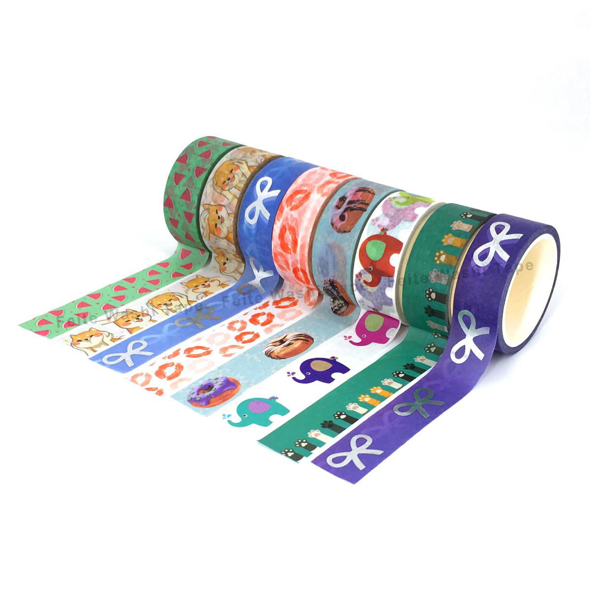 Free Sample Colorful Decorative Custom Printed CMYK Washi Tape 4