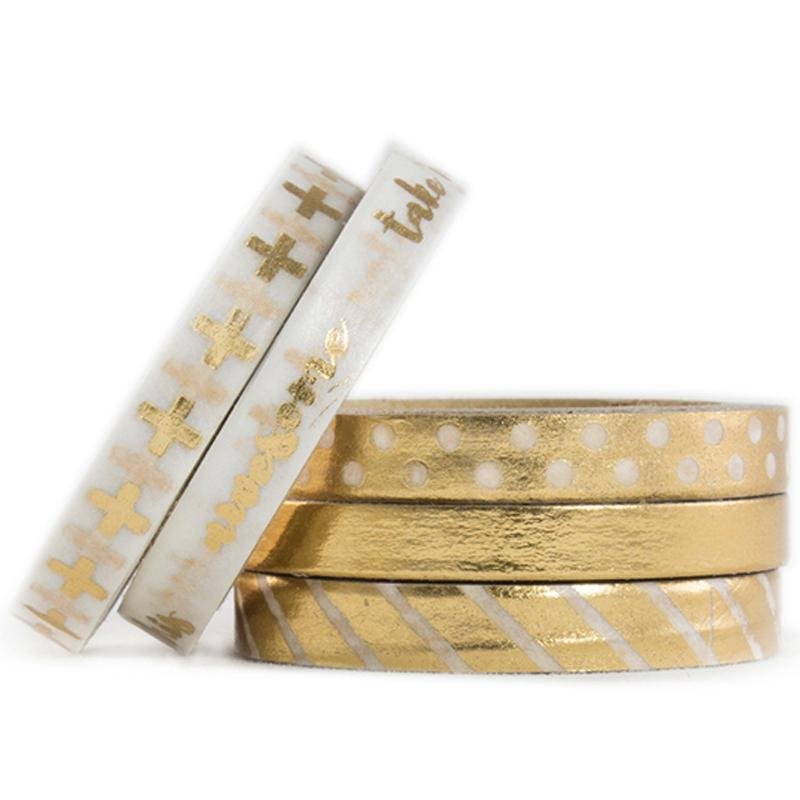 Beautiful Gold Foil Stationery Self Adhesive Masking Washi Tape  2