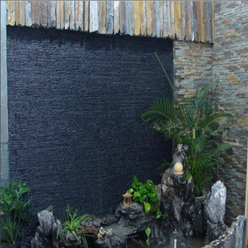 廠家銷售天然綠色流水石文化石水幕牆背景牆室內外別墅外牆磚板岩 3