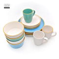 Colorful ceramic matte finish 16pcs dinnerware set stoneware 4
