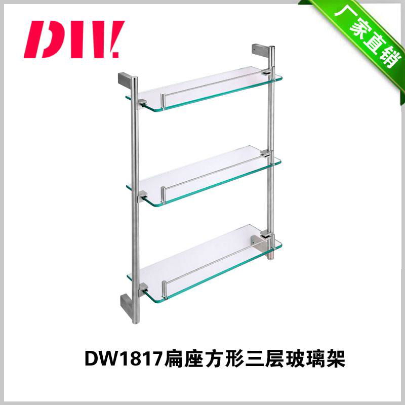 3 layers stainless steel glass shelf