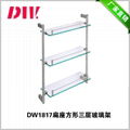 Stainless steel bathroom glass shelf for