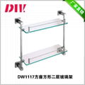 double layers stainless steel glass shelf for bathroom