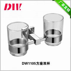 SU304 stainless steel double cup holder for toothbrush