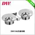   SUS 304 stainless steel double soap dish holder for showerroom