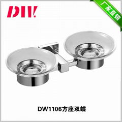   SUS 304 stainless steel double soap dish holder for showerroom