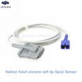 Nellcor Non-oximax Adult silicone soft tip Reusable Spo2 Sensor 1meter  1