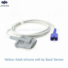 Nellcor Non-oximax Adult silicone soft tip Reusable Spo2 Sensor 1meter 