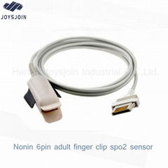 Nonin 6pin adult finger clip pulse oximeter reusable spo2 sensor 