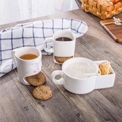 White Ceramic biscuit mug with the handle