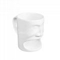 White Ceramic biscuit and milk mug with the handle 2