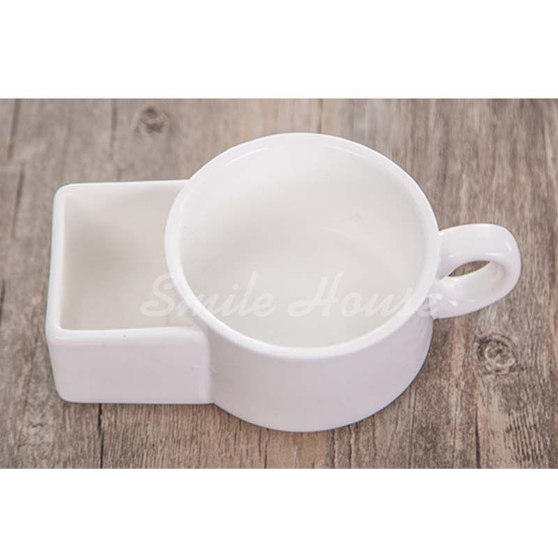 White Ceramic cookies mug with the handle