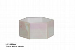 Colorful hexagonal glass jewelry box