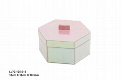 Colorful gradient glass hexagonal glass jewelry box