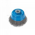 Thread Crimped Brass Wire Cup Brush for Polishing 2