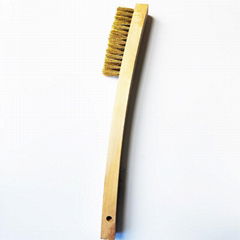 Wood Handle Brass Wire Scratch Brush