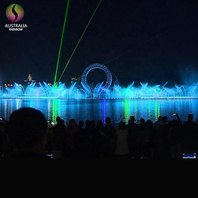 2016 Kazakhstan 180m*30m Amazing Big O Show Musical Water Fountain with Laser 5