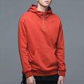 Custom Solid Color Half Zip Blank Cotton Fashion Pullover hoodies for Men 1