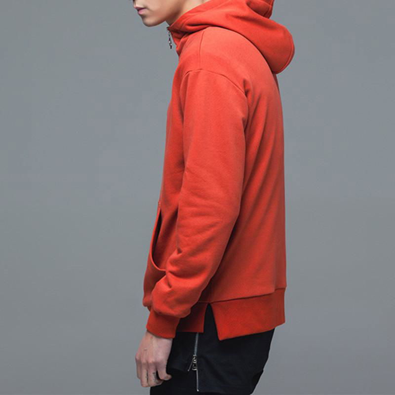 Custom Solid Color Half Zip Blank Cotton Fashion Pullover hoodies for Men 2